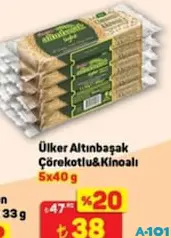ÜLKER ALTINBAŞAK ÇÖREK OTLU & KİNOALI KRAKER 5X40 G 5'Lİ